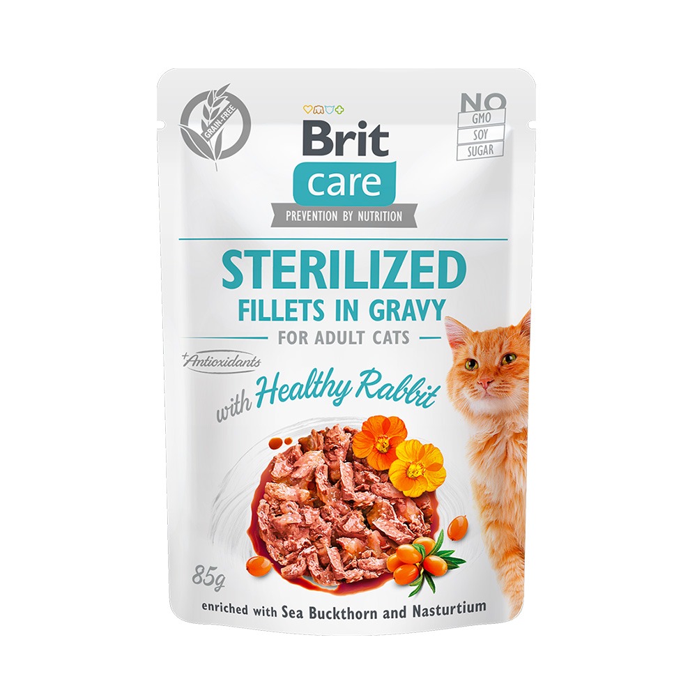 Brit Care Cat Sterilized Fillets in Gravy With Healthy Rabbit