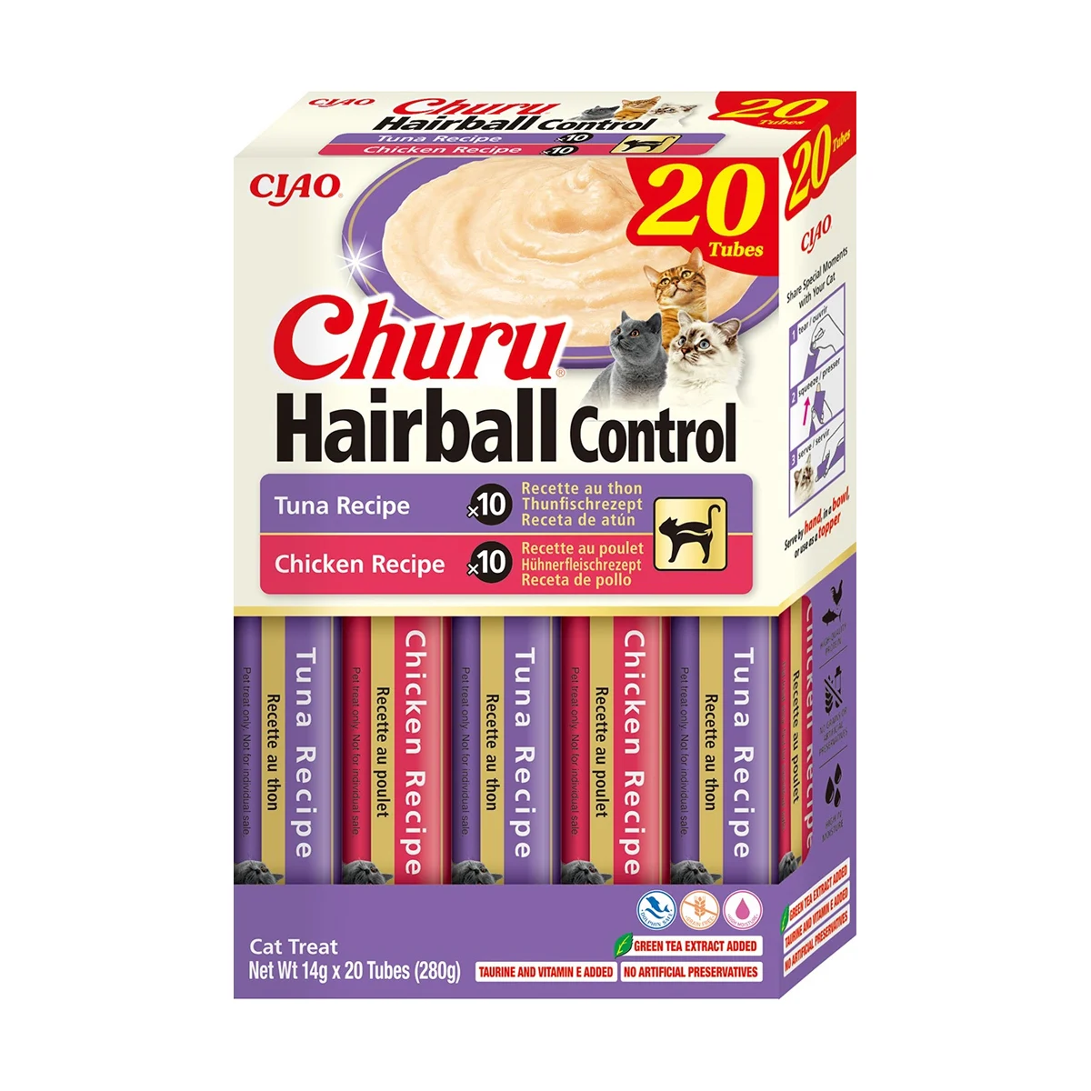 Churu Cat Varieties Hairball Control Tuna & Chicken Recipe