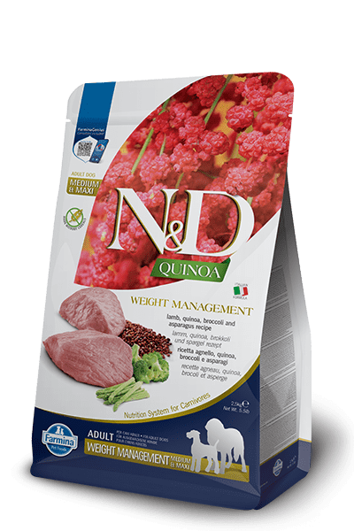 N&D Quinoa Dog Weight Managment, Lamb & Broccoli Adult Medium & Maxi