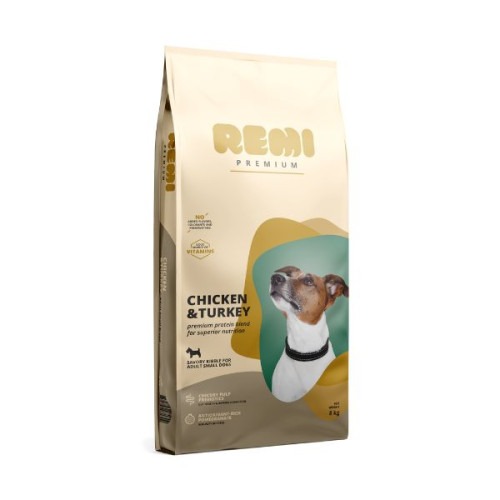 Remi Premium Adult Small Breed cu Pui și Curcan