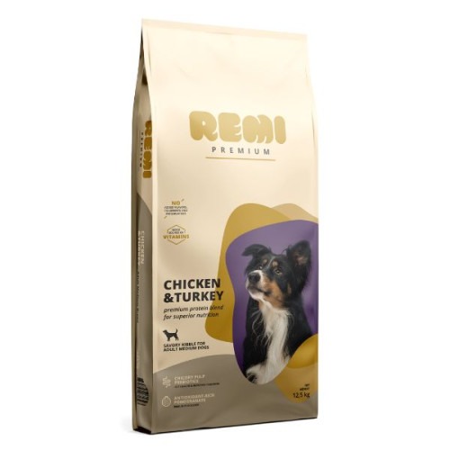 Remi Premium Adult Medium Breed cu Pui și Curcan